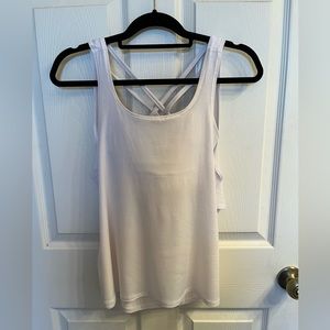 Lululemon White Exercise Tank with Attached Workout Bra Size 4
